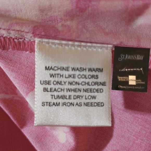 VINTAGE ST. JOHNS BAY TROPICAL PINK AUDREY FLORAL A-LINE FLARE SKIRT SIZE 4 NWOT - Picture 6 of 6